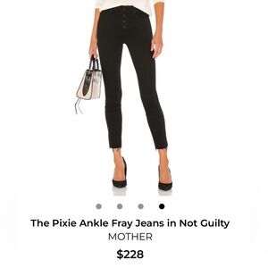MOTHER Pixie Ankle Fray Jeans — Black